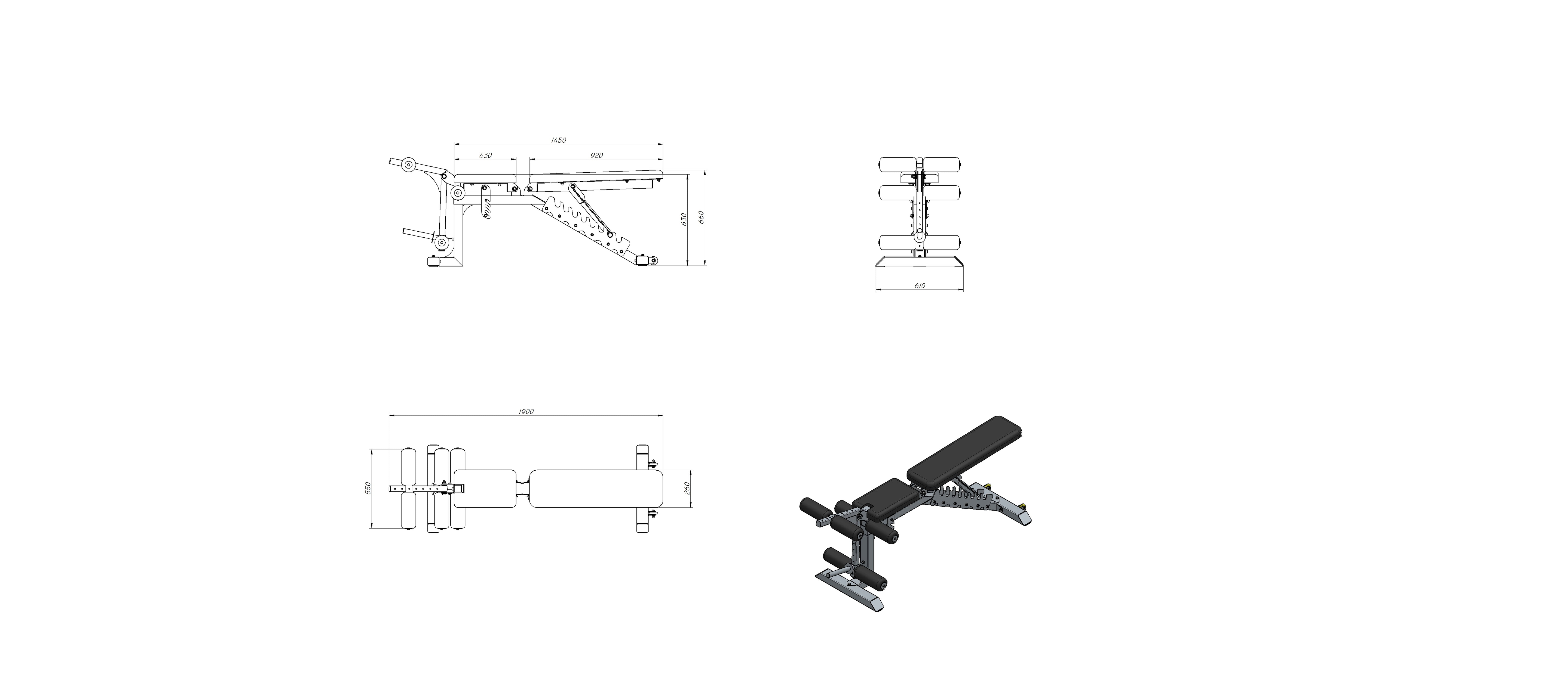 Panca regolabile  + Leg extension